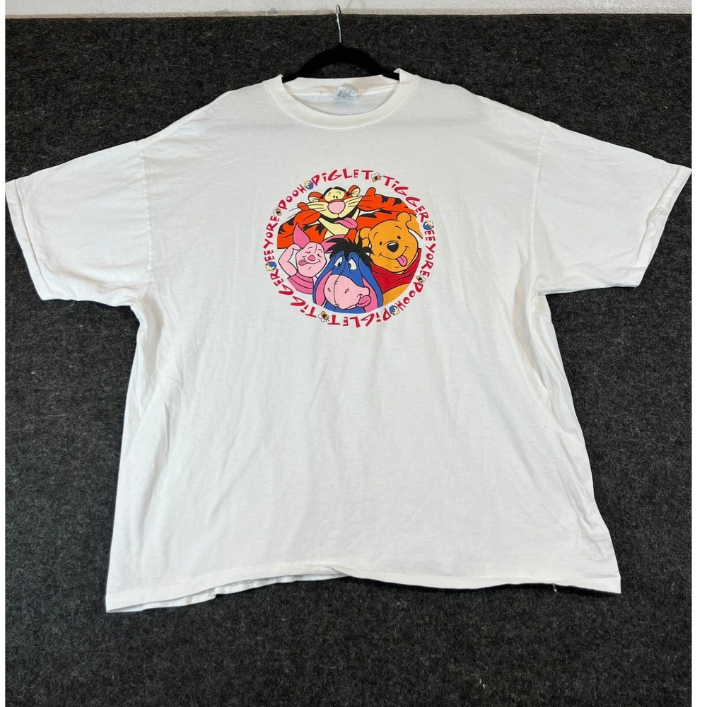 VINTAGE 90s Disney Catalog T Shirt Mens 2XL White Winnie The Pooh Friends Tee - Picture 1 of 9